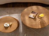 Vintage Fashion Style Cylindrical Nesting Coffee Table Set with Vertical Textured Embossed Design W757P264677
