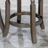 30" Bar Stool, Weathered Gray Finish, Charcoal Fabric Seat B04660747