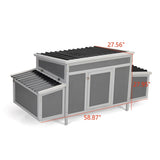 ZNTS Weatherproof Wood Chicken Coop with Nesting Boxes, Indoor Outdoor, Gray W2181P151916