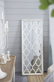 24" x 60" Distressed White Floor Mirror, Full Body Mirror for Bathroom Bedroom Living Room W2078126756