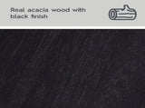 Freestanding Acacia Wood Towel Ladder, 4 Tiers, Black 41215623