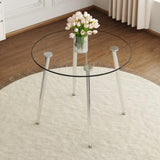 ZNTS Round dining table with glass top, metal legs, exquisite life, starting from the details, the W1151P205875