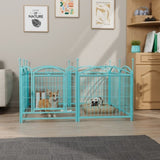 ZNTS Dog Playpen Indoor 24 inch 8 Panels Metal Dog Pen Pet Dog Fence Outdoor Exercise Pen with Doors, W368P233999