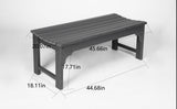 Backless HDPE Adirondack Bench with Wood Texture, Poly Lumber Seat for Patio, Backyard, Balcony, All W2103P254579