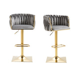 COOLMORE Vintage Bar Stools with Back and Footrest Counter Height Dining Chairs 2PC/SET W153990662
