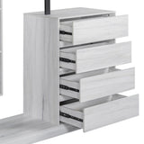 ZNTS Wardrobe with 4 Drawers and 3 Shelves,White N820P196888K