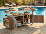 Foldable Outdoor Kitchen Island Patio Mobile Kitchen Cart Portable Outdoor Cooking Island with N719P380279Z