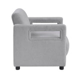 Luxury Home Furniture Accent Chair Gray Seat Cushion Boucle Upholstery Plywood Frame 1pc Armchair B011P304427