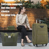 Softside Luggage Expandable 3 Piece Set Suitcase with Duffel Bag Upright Spinner Softshell N732P201004Y