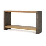 Mirod Vintage Industrial Console Table with Dovetail Joinery and Distressed Wood Veneer Finish N760P281375D