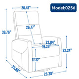 Manual Recliner Chair with Rocker and Swivel in Fabric for Living Room, Blue Grey 52130919
