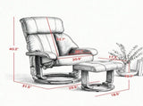 360&deg Swivel Massage Recliner Chair, 10-Point Vibration Footstool for Living Room 50099599