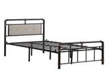 Single-Layer Bed Head and Soft Pull Button Bed End Standpipe Water Pipe Bed Twin Black Gold-Painted 29584293