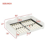 Full size Upholstered Daybed, Sherpa Fabric Sofabed with Cloud-Shaped Backrest, No Box-spring N733P234605E