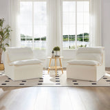 Accent Armless Chair Lazy Floor Seating, Leisure Accent Single Couch with Backrest Fireside Chair W876P236431