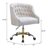 ZNTS Levian Vintage Cream Velvet & Gold Finish Office Chair B2726P266289