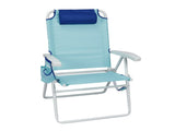 Reclining 4-Position Oversize Beach Chair with Adjustable Pillow and Storage 02649917