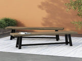 Acacia Outdoor Bench,Sandblast Gray Finish and Black,set of 2 63086.00GRY