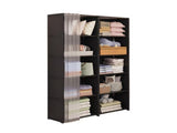 61''H Dustproof 5-Tier Simple Closet Cabinet with Plastic Curtain, 10-Cubby Storage Rack, Shelf 74307226