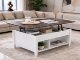39.78 Inch Lift Top Coffee Table, Rectangle Lift Tabletop, Melamine Coated MDF, Hidden Storage & 3 88521535