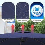 11FT Square Cantilever Patio Umbrella in Navy Blue T3609P333097