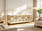 71" Extra Long Console Table 2 Tier Sofa Table with Open Shelf 53007544