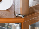 6 Shelf Corner Curio Display Cabinet with Lights, Mirrors and Adjustable Shelves, Oak 07189603