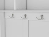 Modern Hallway Hall Tree Metal Hooks and Storage Space, Multi-Functional Entryway Coat Rack W1580P327014