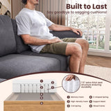 Modern 8-Seater Armless Linen Sectional Sofa, Convertible U Shaped Sofa Couch with with Storage, B2716P356096