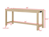 59 Inch Bar, Dining, Sofa with Power Outlet, 3 Upholstered Stools, 4 Piece Bar 15585597