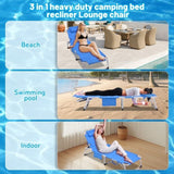 3-in-1 Heavy Duty Tanning Chair with Face Hole Adjustable 5-Position Folding Chaise Lounge Chairs W3399P310388