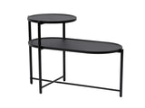 Round Coffee Table with Storage Tray 2 Tier Oval End Tables Wooden Small Side Table for Living Room 92560244
