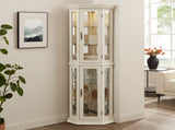Lighted Corner Curio Cabinet - Glass Display Shelf with Tempered Glass Doors, Adjustable Shelving, W1758P300131