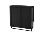 23.62"Modern Arched Glass Double-Door Wardrobe with Shatterproof Non-Glass Mirror-Double-Layer W757P314594