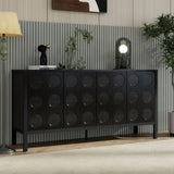 Stylish Storage Cabinet Sideboard Wooden Cabinet with Unique Geometric Circle Door Design,Suitable W2696P256250