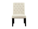 Set of 2 Fabric Upholstered Dining Chairs, Beige B016P224580