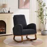 27.2"W Rocking Chair for Nursery, Polyester Glider Chair with High Back and Side Pocket, Rocking W1852P171376
