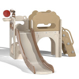 ZNTS 8-In-1 Kids Slide and Climber Set, Toddler Slide Playset with Basketball Game Telescope, Children W2181P154933