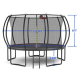 YC 12FT trampoline Pumpkin- ladder-Black Red W550P297166