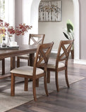 ZNTS Set of 2 Side Chairs Natural Brown Finish Solid wood Contemporary Style Kitchen Dining Room B01181967