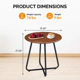 Outdoor Side Table with Imitation Wood Tabletop, Weather Resistant Patio Side Table, Round Outdoor 89796304