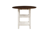 White and Dark Cherry Finish 1pc Counter Height Table with 2x Bottom Shelves Drop Side Leaf Kitchen B011P239558