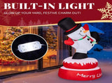 4.8FT Lighted Christmas Inflatable Decoration, Large Rotating Snowman with Motor, Funny Blow Up Yard 93438441