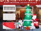 7.5FT Lighted Christmas Inflatable Decoration, Inflatable Christmas Tree with Santa and Snowman, 00586635