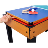 ZNTS 5-in-1 Multi-Game Table - Billiards, Push Hockey, Foosball, Ping Pong, and Basketball brown/red W465P164157