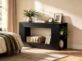 Modern Square Open-Frame Console Table with Side Storage Shelves, RGB LED Lights, APP & Remote 69665592