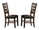 ZNTS Contemporary Design Dark Oak Finish Wooden Side Chairs Set of 2pc Upholstered Dining Furniture B01156370