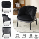 Velvet Accent Chair Barrel Chair with Metal Legs Modern Comfy Armchair Accent Reading Chair for 77803847