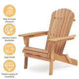 ZNTS Wooden Outdoor Folding Adirondack Chair Set of 2 Wood Lounge Patio Chair for Garden,Garden, Lawn, W139058473