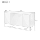 U_STYLE Mahogany Veneer Modern Sideboard with Unique Metal Legs,Suitable for Study,Entryway, N711P230808B